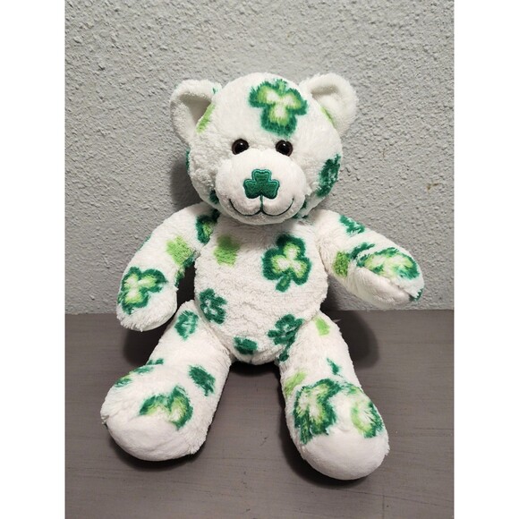 Build A Bear St Patrick’s Day Shamrock Clover Green White Teddy Bear Plush - Picture 13 of 13